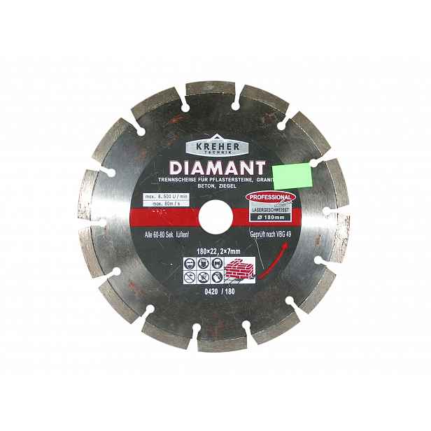 Diamantový Kotouč Beton Kreher 180x22,2 mm