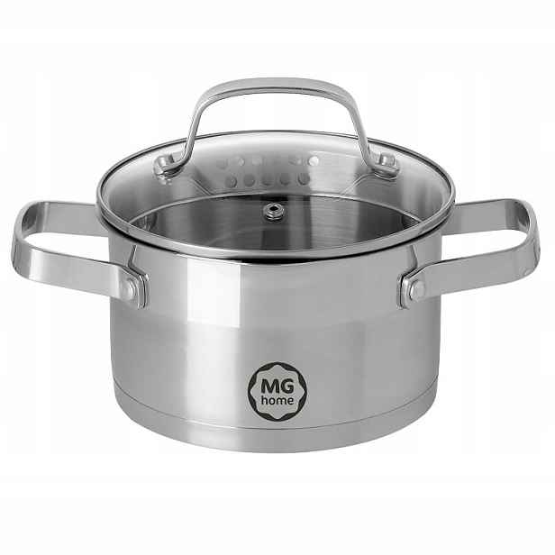 Hrnec Ocelový 18 cm s víkem Indukce Plyn 2.5 l Mg Home Professional Inox