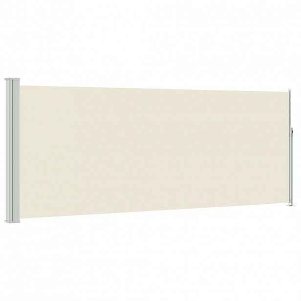 vidaXL Zatahovací boční markýza / zástěna 117x314 cm krémová
