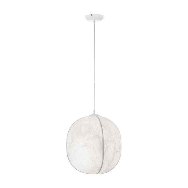 Bílé kovové závěsné svítidlo s textilním stínidlem ø 42 cm Pierida – Nova Luce