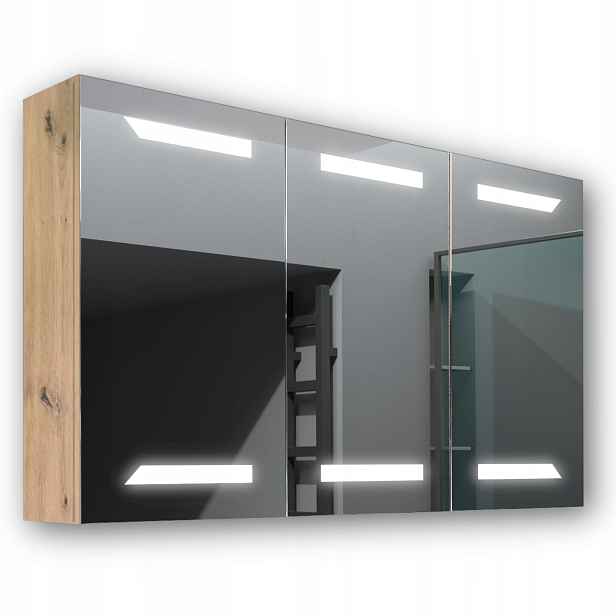 Dřevěná skříňka 120x70 Led zrcadlo Loki Artisan