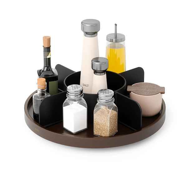 Otočný organizér Umbra BELLWOOD LAZY SUSAN - černý/ořechový