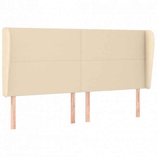 vidaXL Čelo postele typu ušák krémové 163x23x118/128 cm textil