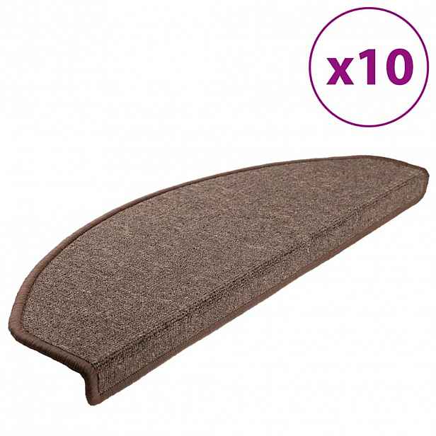 vidaXL Rohožky na schody 10 ks 65 x 24 x 4 cm Non-Slip Kávově hnědá