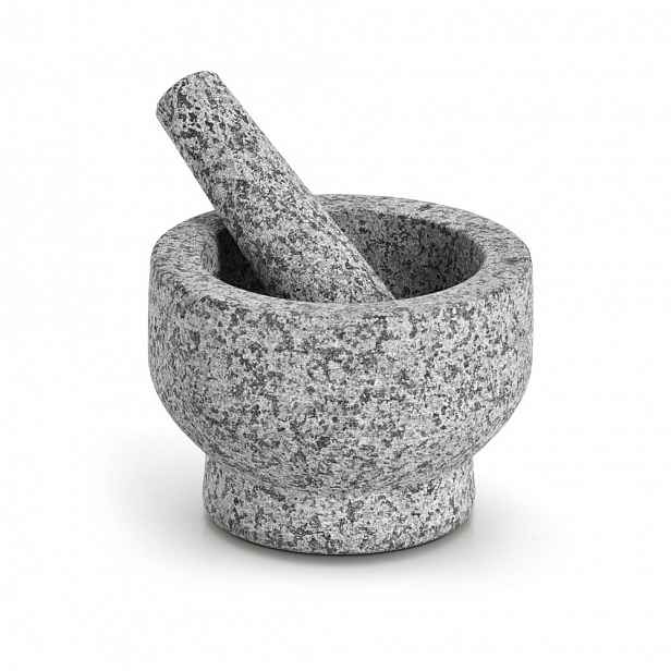 Granitový Hmoždíř Ø 14 CM Šedý Kámen Pro Mletí Koření