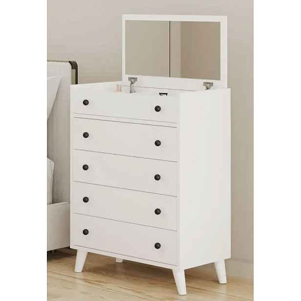 Casarredo Komoda NORA se zrcadlem – bílá