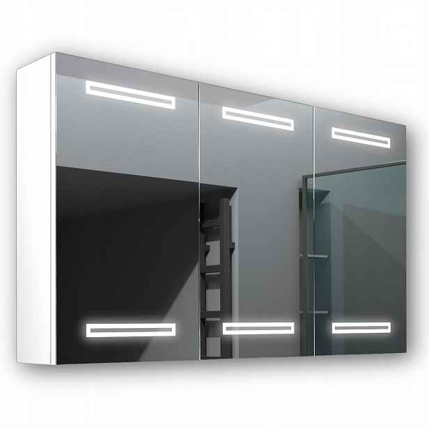 Dřevěná skříňka 120x70 Led zrcadlo Mars Bílá