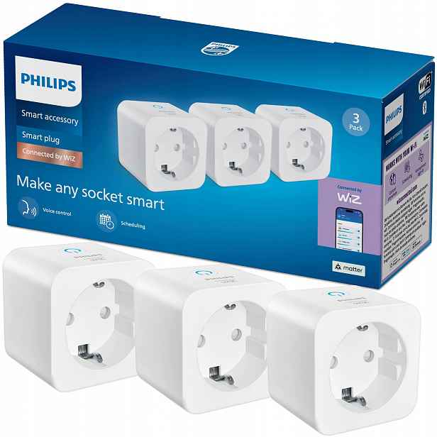 Inteligentní Wifi zásuvka Philips Smart Časovač Timer WiZ 3x
