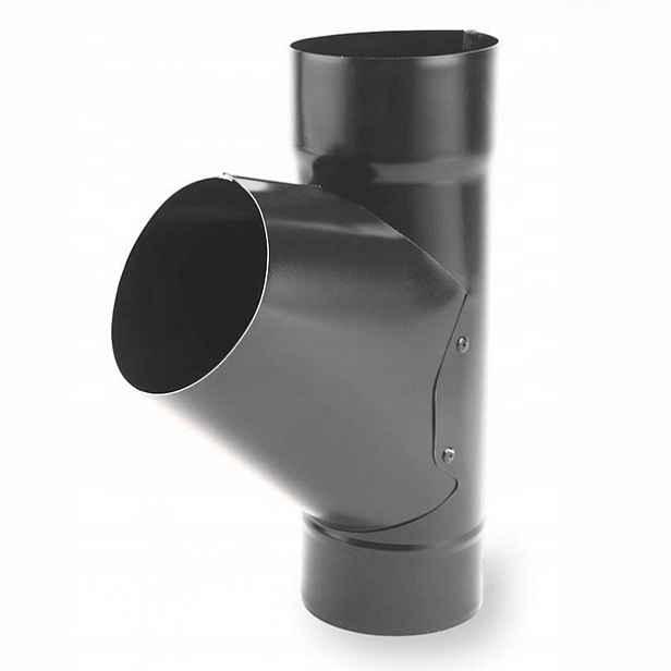 T-rozdělovač 60° pro trubky 90 mm Galeco Ocel Metalic tmavě stříbrná Ral 9007
