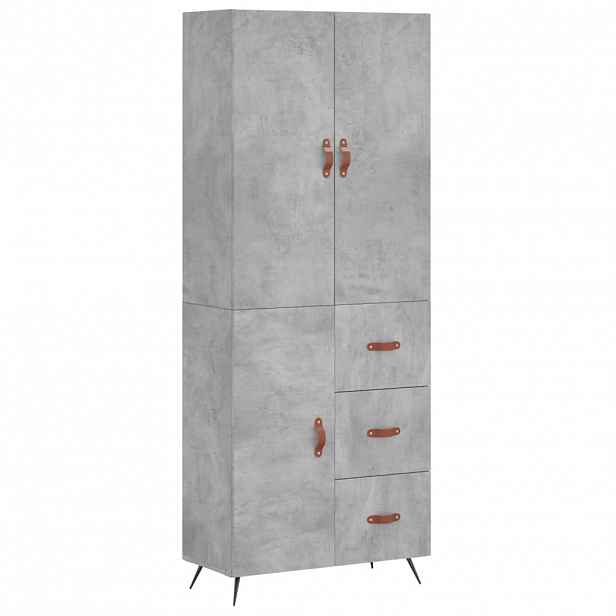 vidaXL Skříň highboard betonově šedá 69,5x34x180 cm kompozitní dřevo