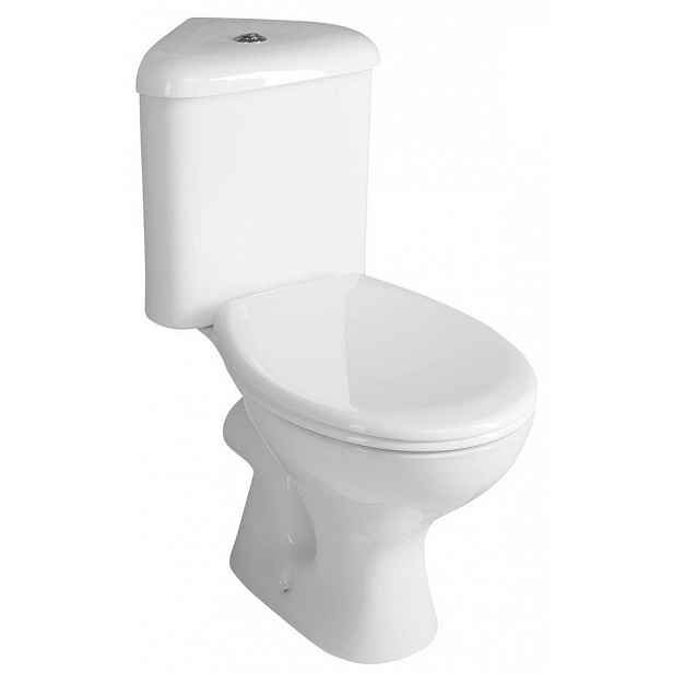 AQUALINE - CLIFTON rohové WC kombi, dvojtlačítko 3/6l, zadní odpad, bílá FS1PK