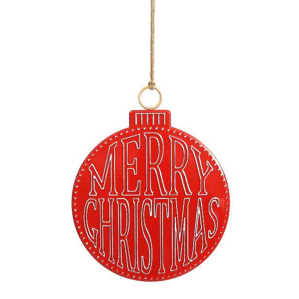 Mondex Vánoční závěsná ozdoba Santa Lila Merry Christmas 49,5 cm červená