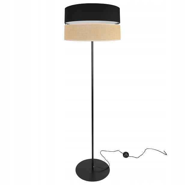 Stojací Lampa Kovová Stínidlo 40 CM Černá