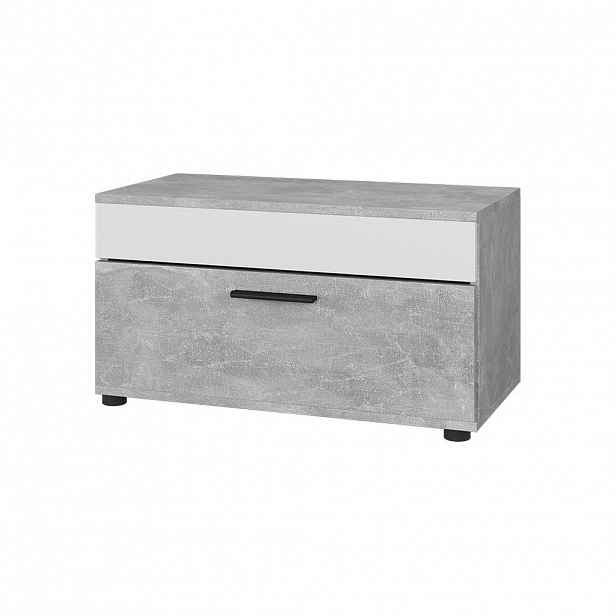 Vicco SKŘÍŇKA DO OBÝVACÍHO POKOJE Berno Beton/bílá 70.8 x 38.9 cm s výklopnými dveřmi
