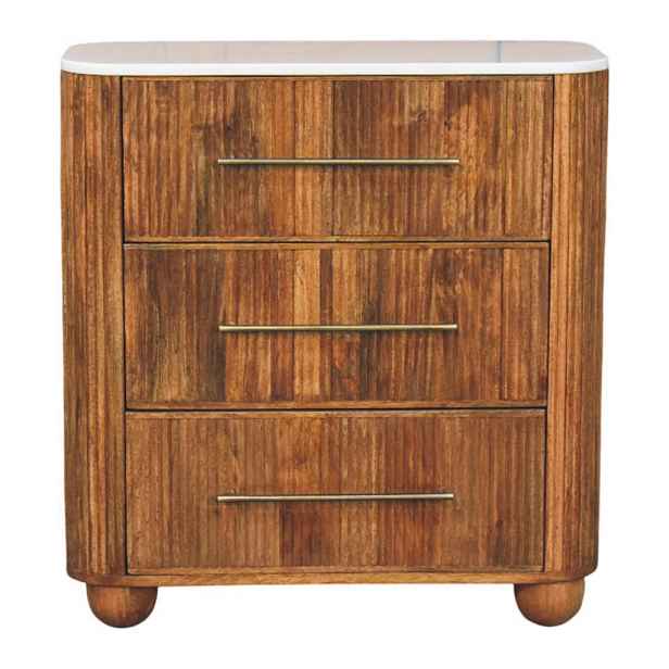Artisan Furniture NOČNÍ STOLEK Honey Caramel, 1 zásuvka, 1 otevřená police, hnědá