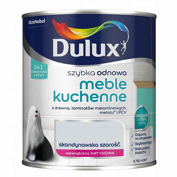 Dulux Rychlá obnova kuchyňského nábytku laminát Pvc Skandinávská šedá 0,75L