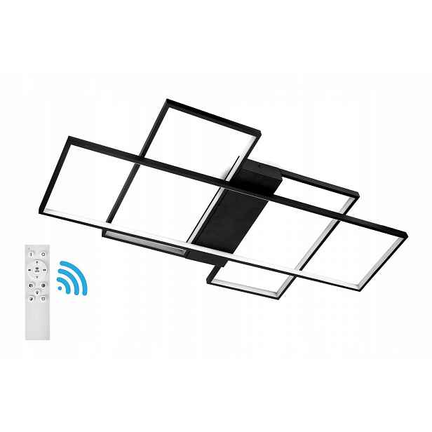Lampa Stropní Svítidlo stropní Led lustr Ring 123W 9840lm regulovatelná z dálkového ovladače Černá