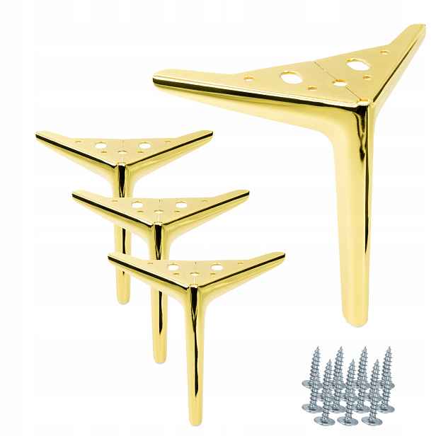 Sada 4 kusů nábytkových nohou Kotva Elegant zlatý chrom výška 18 cm