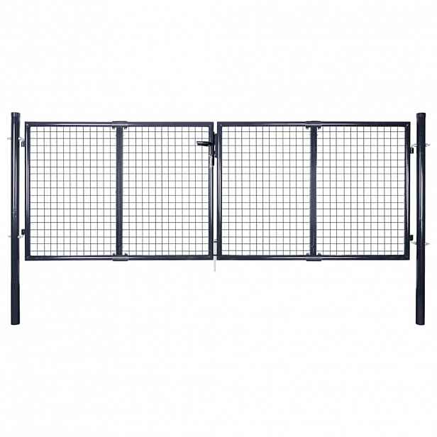 vidaXL Pletivá zahradní branka pozinkovaná ocel 300 x 100 cm šedá