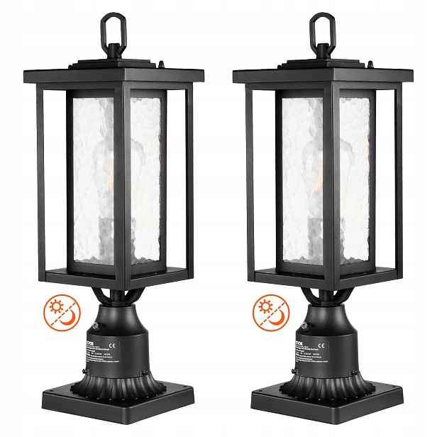Zahradní lampa 450 mm, stojící, senzor světla, 2 ks