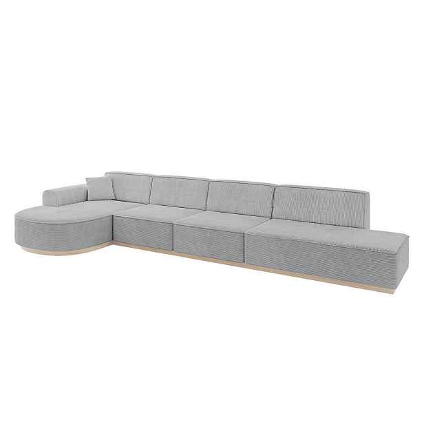 ALTDECOR ROHOVÁ SEDAČKA s otomanem, levá ARRIO-L3 413x171x83 Šedá Manšestr