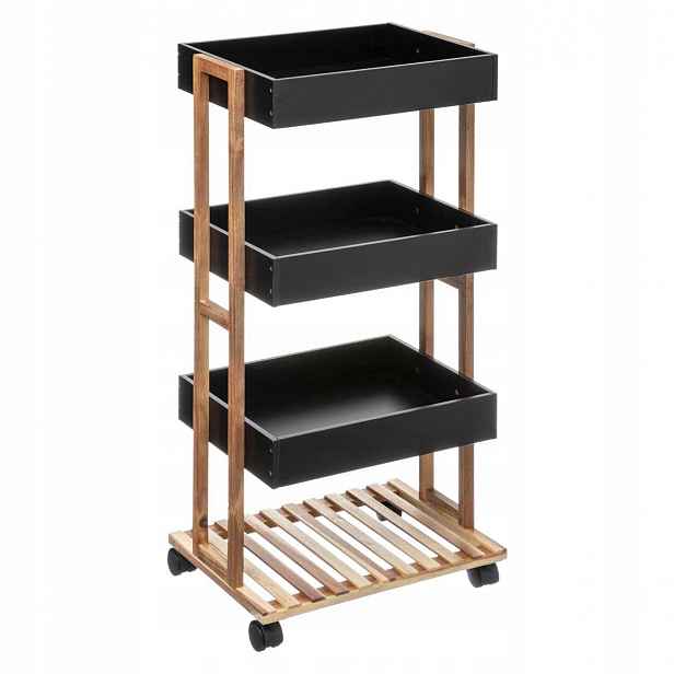 Bambusový mobilní vozík na kolečkách Koupelnový Loft