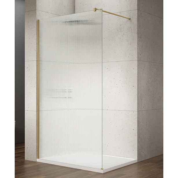 Gelco VARIO GOLD MATT jednodílná sprchová zástěna k instalaci ke stěně, sklo nordic, 1400 mm