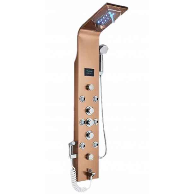 Led sprchový panel hydromasážní vodopád Rose Gold
