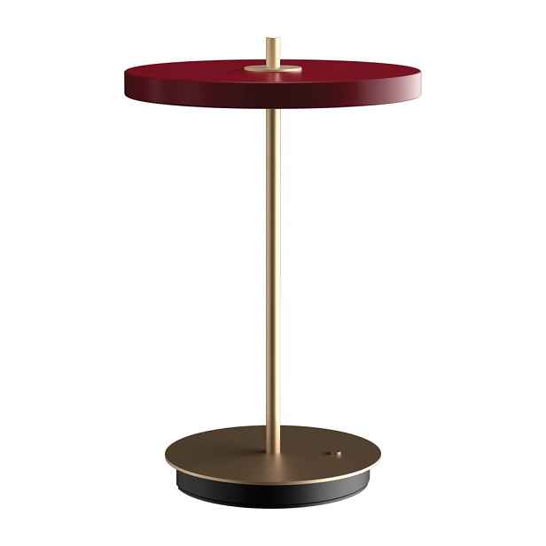 Červená LED stmívatelná stolní lampa s kovovým stínidlem (výška 31 cm) Asteria Move – UMAGE
