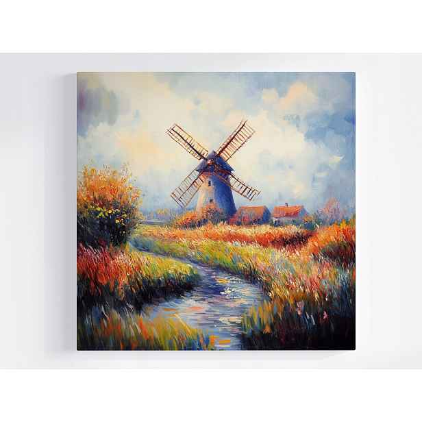 Obraz Na Plátně Canvas Krajina Příroda Krajina Vesnice Ventilátor Řeka 50x50
