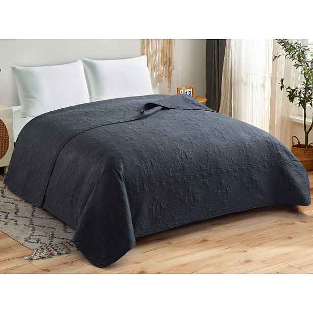 Přehoz postele Ornament 220x240 cm, černý