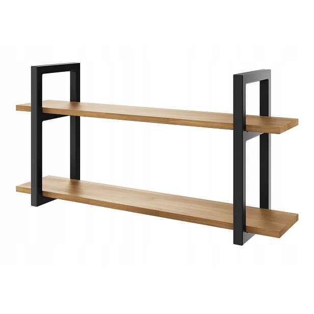 Závěsná police loft industrial dubová dřevěná Medium D2 100x20 na knihy