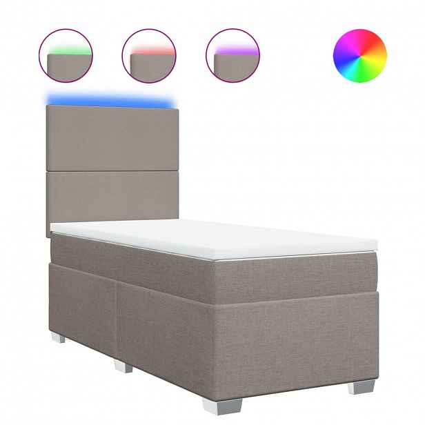 vidaXL Box spring postel s matrací taupe 80x200 cm textil