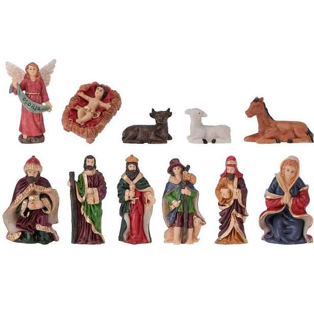 Figurky Do Vánočního Betlému 11 Ks, Ručně Malované, 9 CM
