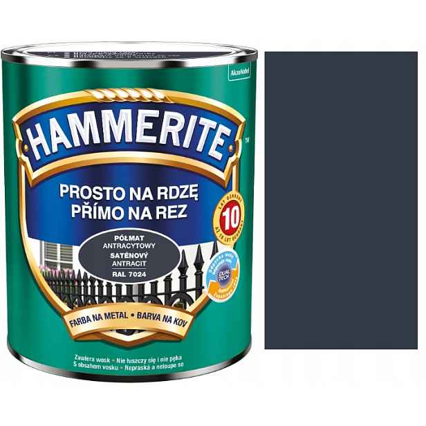 Hammerite Rozzdravý Polomatný Antracit 2,5 L 7024