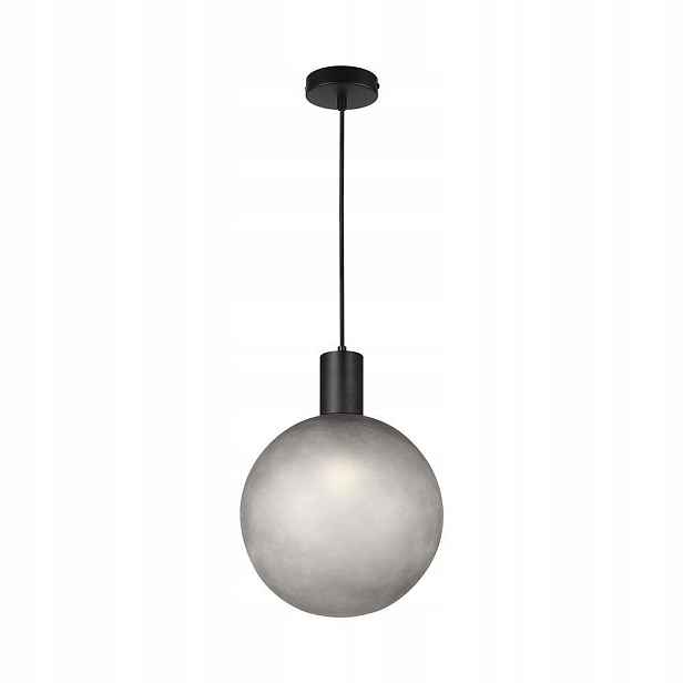 V-tac Závěsná lampa E27 300x400 mm, koule kouřové sklo, černá VT-89025