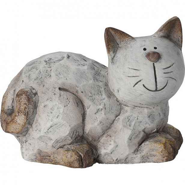 Zahradní keramická dekorace Kočka sedící, 16,7 x 12,2 x 10,2 cm