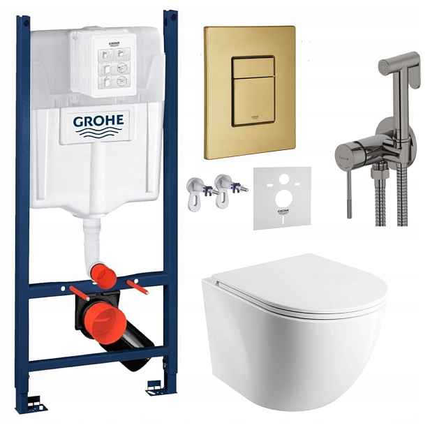 Wc Set Stelaz Grohe Wc Mísa Omnires Tlačítko baterie grafit