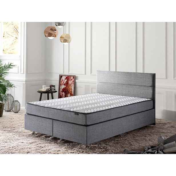Double Mattress, Base & Headboard Silver - Grey (140 x 190)