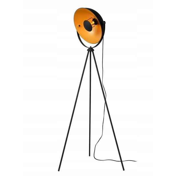 Lucide Podlahová lampa Alvaro Černá/Zlatá E27 40W Trojnožka 148 cm