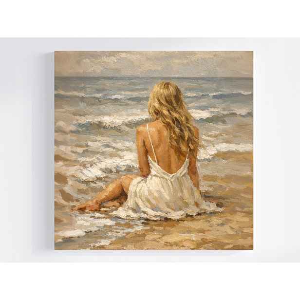 Obraz Na Plátně Canvas Žena Dívka Moře Vlny Pláž Relaxace 50x50