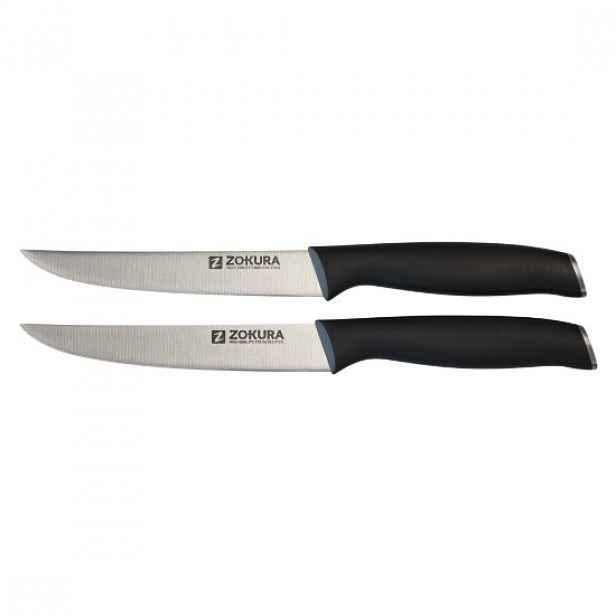Sada 2 steakových nožů, nerezová ocel, 12,5 cm - Zokura