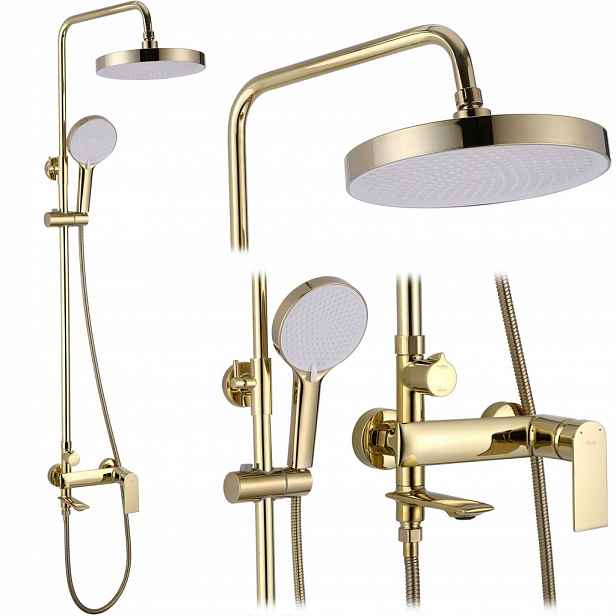 Sprchový set s baterií 150mm Veneta zlatá (REA-P7842) /ka/