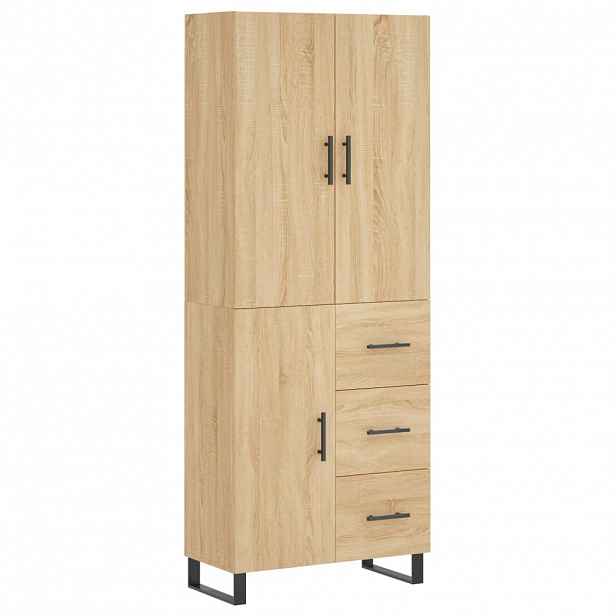 vidaXL Skříň highboard dub sonoma 69,5 x 34 x 180 cm kompozitní dřevo