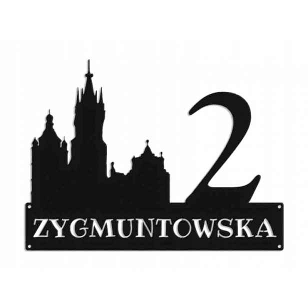 Číslo Na Dům 48 cm Tabulka Adresa Ocel ul. Zygmuntowska