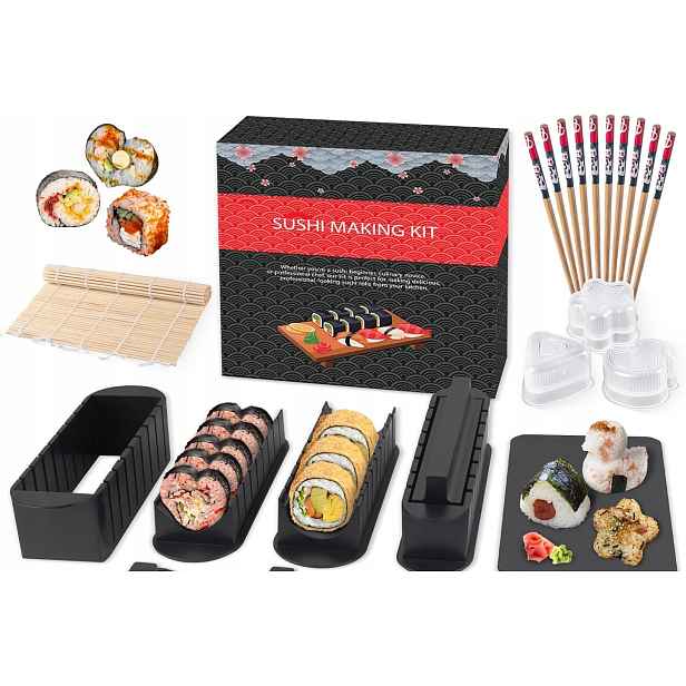 Příslušenství Pro Výrobu Sushi 20 Kusů Formy Podložka S Paličkami