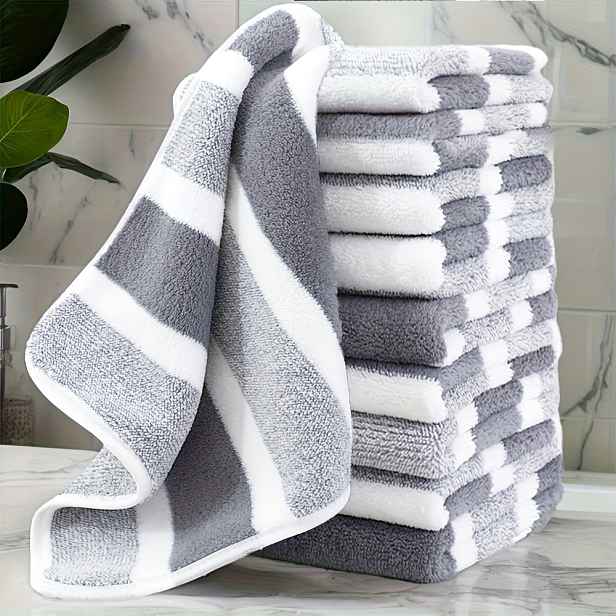 TEMU 10 ks Čtvercové ručníky 30 x 30 cm / 11,8 x 11,8 palců, Ručníky na obličej, Měkké a rychleschnoucí ručníky, pro zavěšení, Silná absorpce vody,