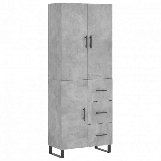 vidaXL Skříň highboard betonově šedá 69,5x34x180 cm kompozitní dřevo