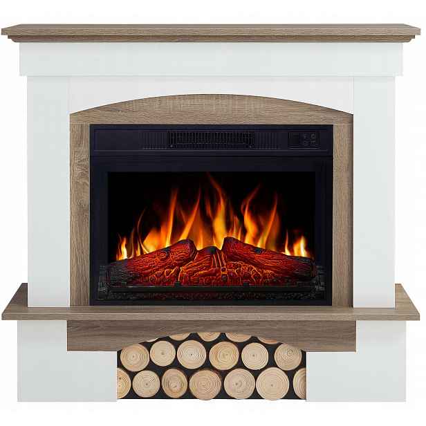Elektrický krb ArtiFlame Woodley AF23S bílý Led zvuk a topení