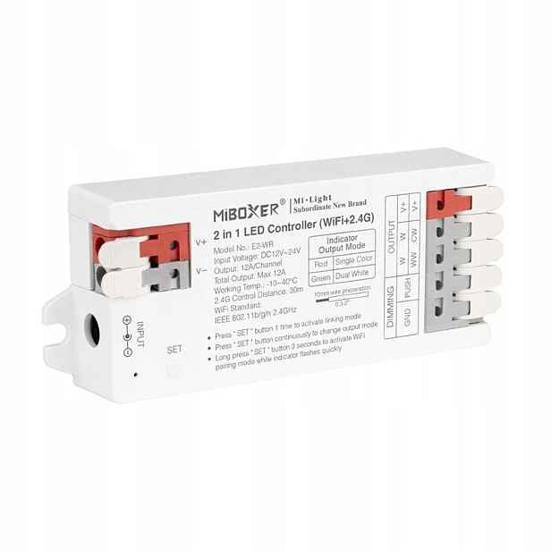 Kontroler pro Led pásky 2v1 Bílý WiFi MiLight E2-WR Miboxer